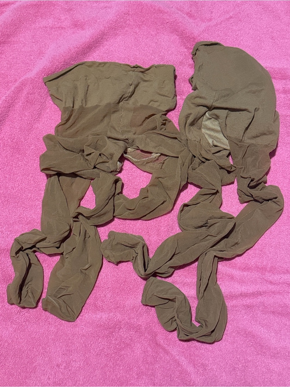 Suntan Sheer Pantyhose Hosiery w/ runs & holes